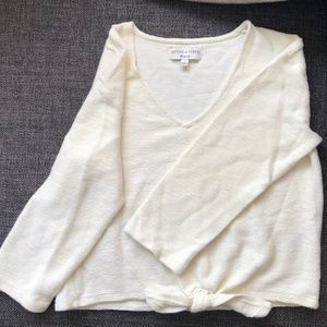 Long-Sleeve Tie- Front Top